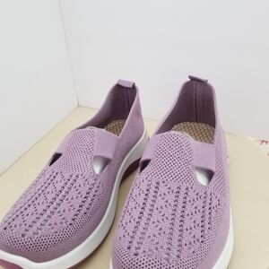 Lavender Slip-On Knit Sneakers
